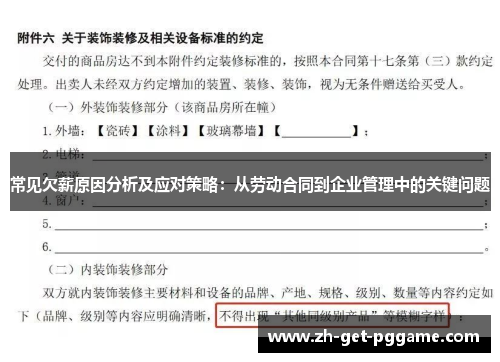 常见欠薪原因分析及应对策略:从劳动合同到企业管理中的关键问题 常见欠薪原因分析及应对策略:从劳动合同到企业管理中的关键问题